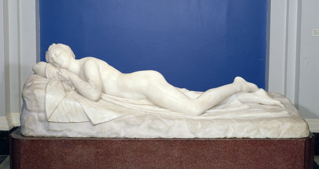 Śpiąca nimfa, ok. 1820-24 (marmur) autorstwa Antonio Canova
