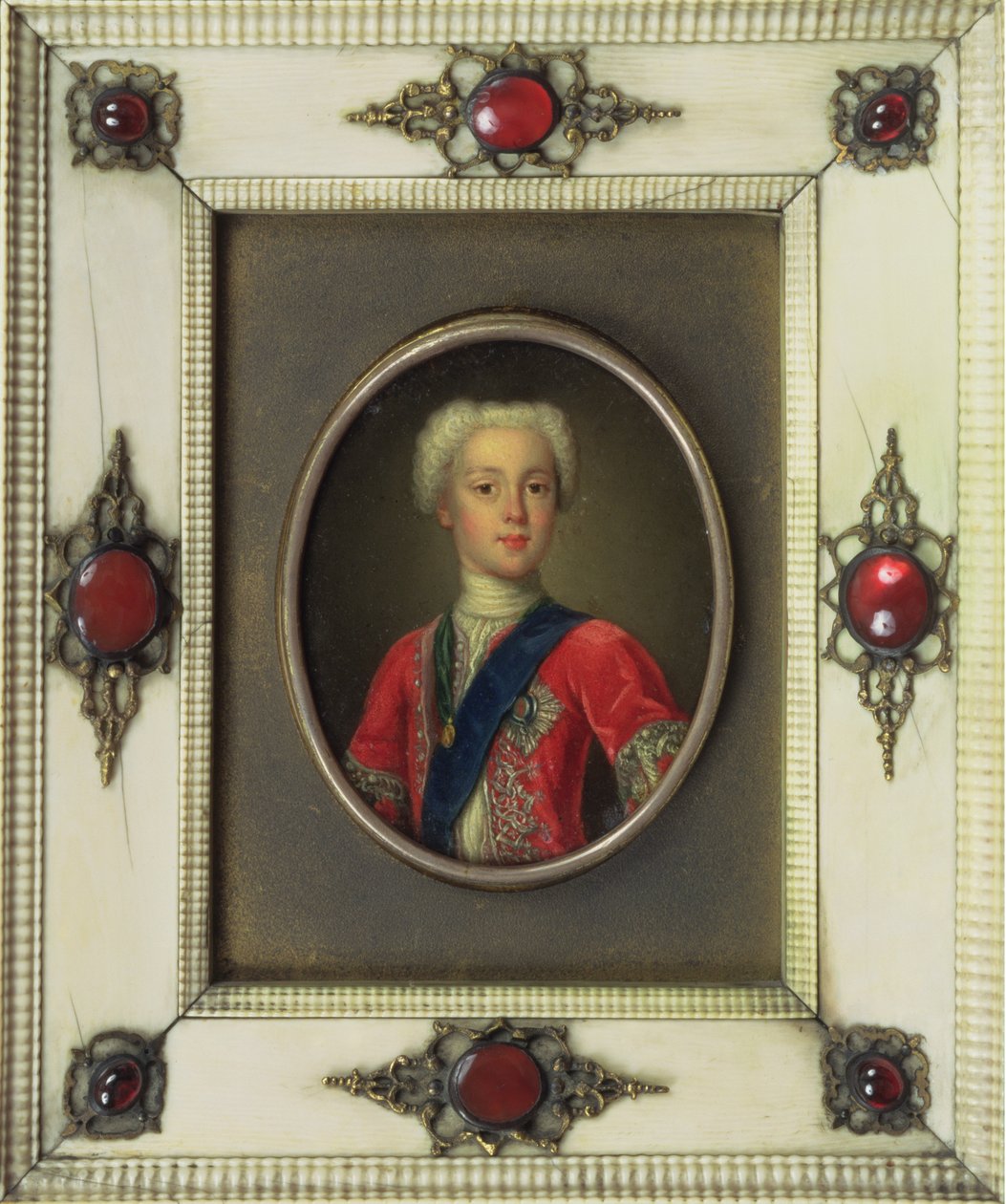 Książę Karol Edward Stuart (Bonnie Prince Charlie, 1720-88) (olej na miedzi) autorstwa Antonio David