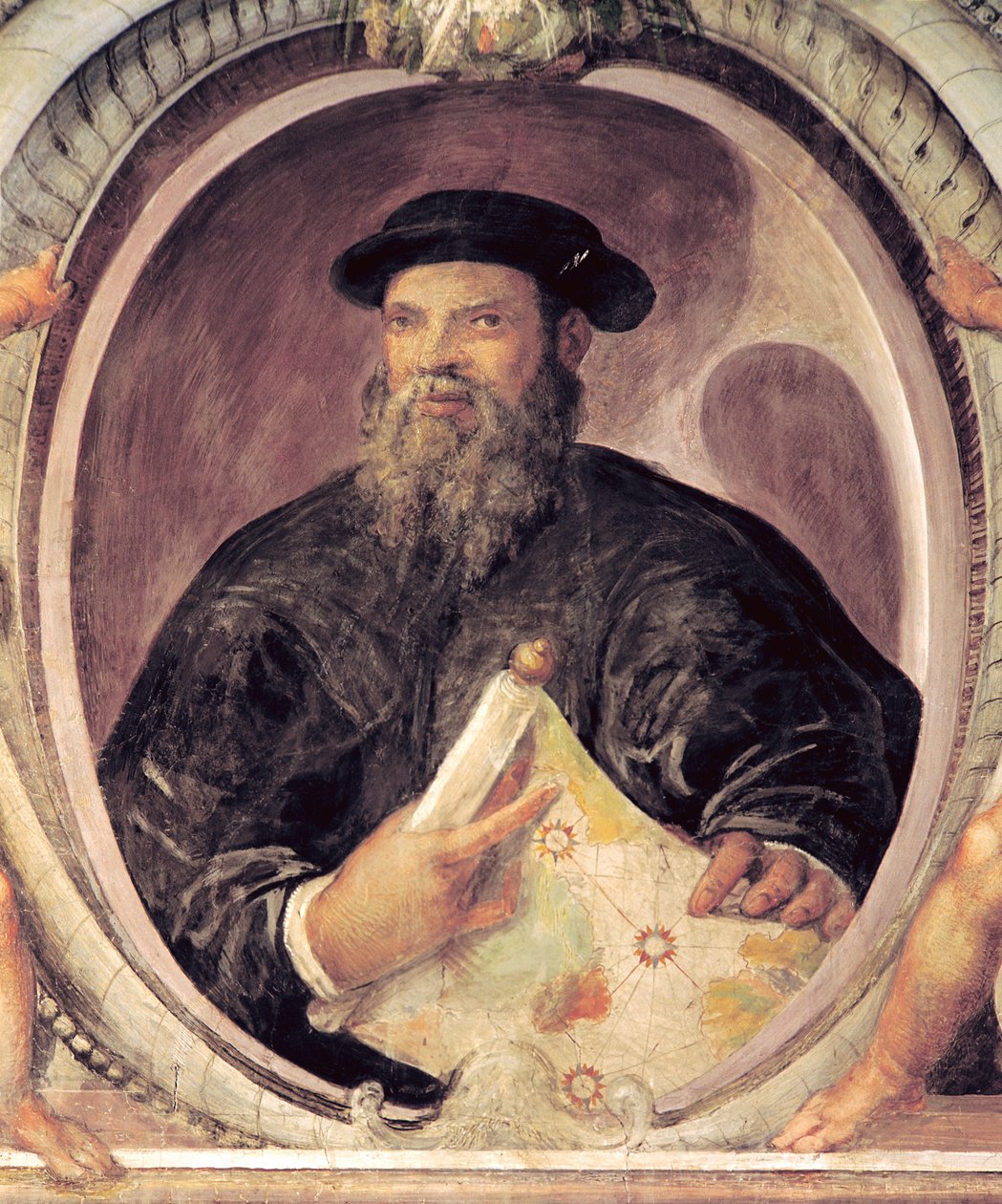 Ferdinand Magellan (ok. 1480-1521) z „Sala del Mappamondo” (Sala Map Świata) autorstwa Antonio Giovanni de Varese