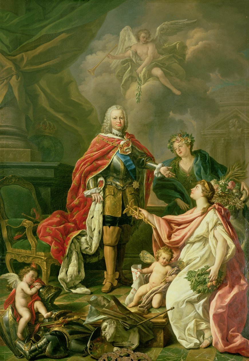 Ferdynand VI (1713-59) jako patron sztuki i nauki, 1754 r. autorstwa Antonio Gonzalez Ruiz