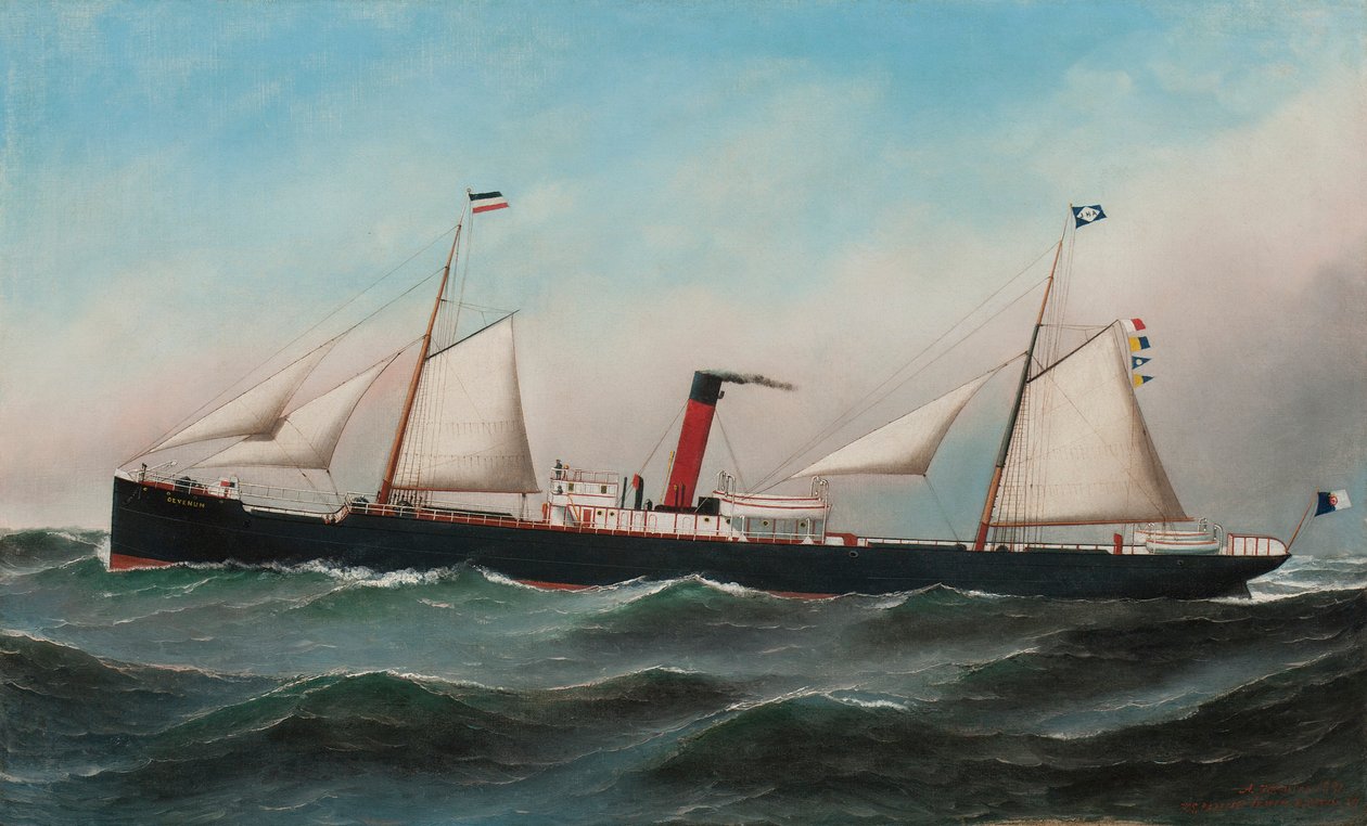 S.S. Oevenum na morzu, 1891 autorstwa Antonio Jacobsen