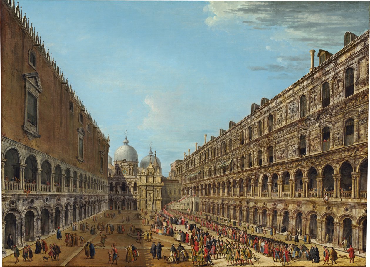 Wyjazd nuncjusza Stoppani z Pałacu Dożów po audiencji 18 kwietnia 1741 r. autorstwa Antonio Joli