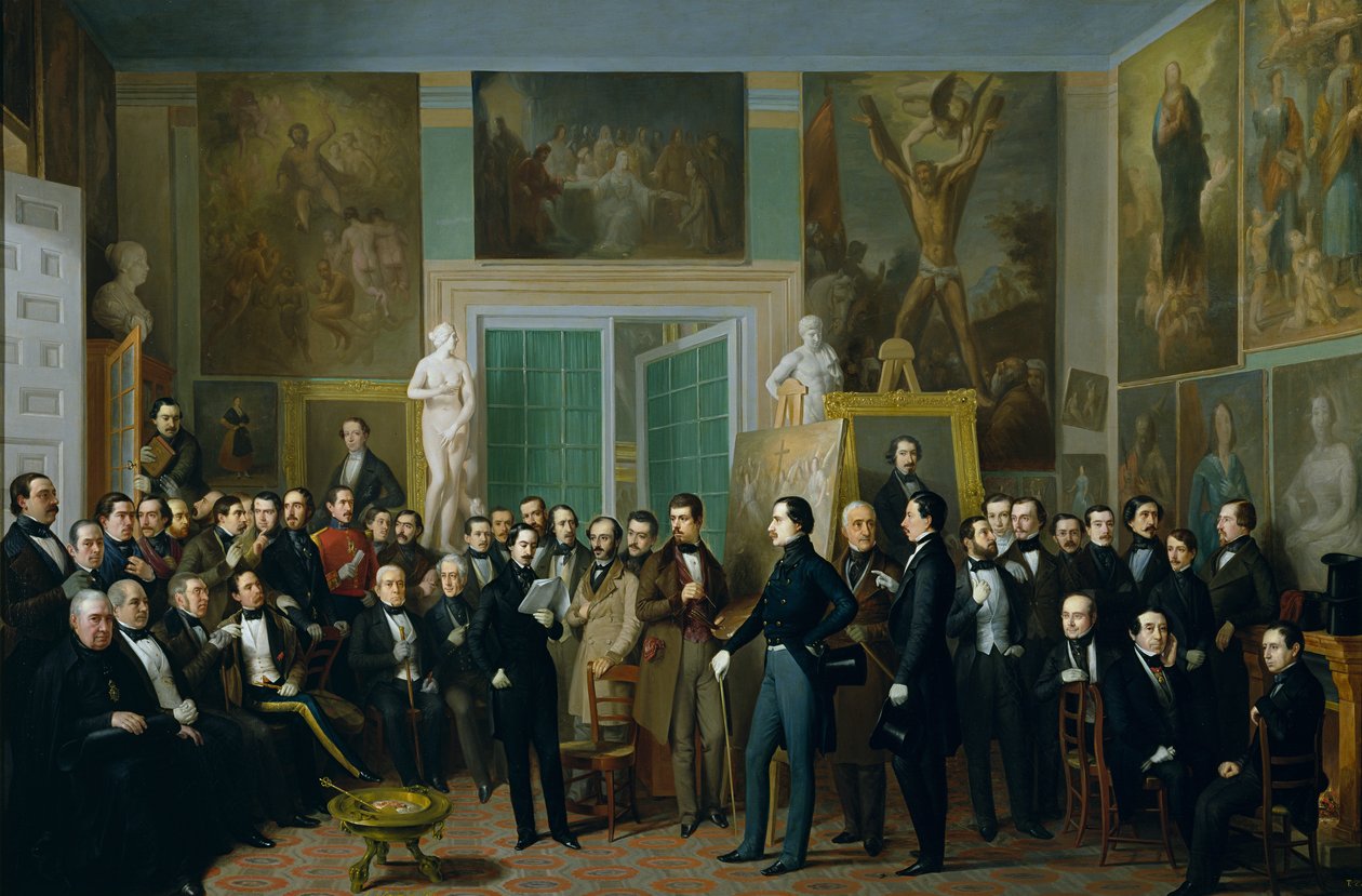 Spotkanie Poetów w Pracowni Artysty autorstwa Antonio María Esquivel