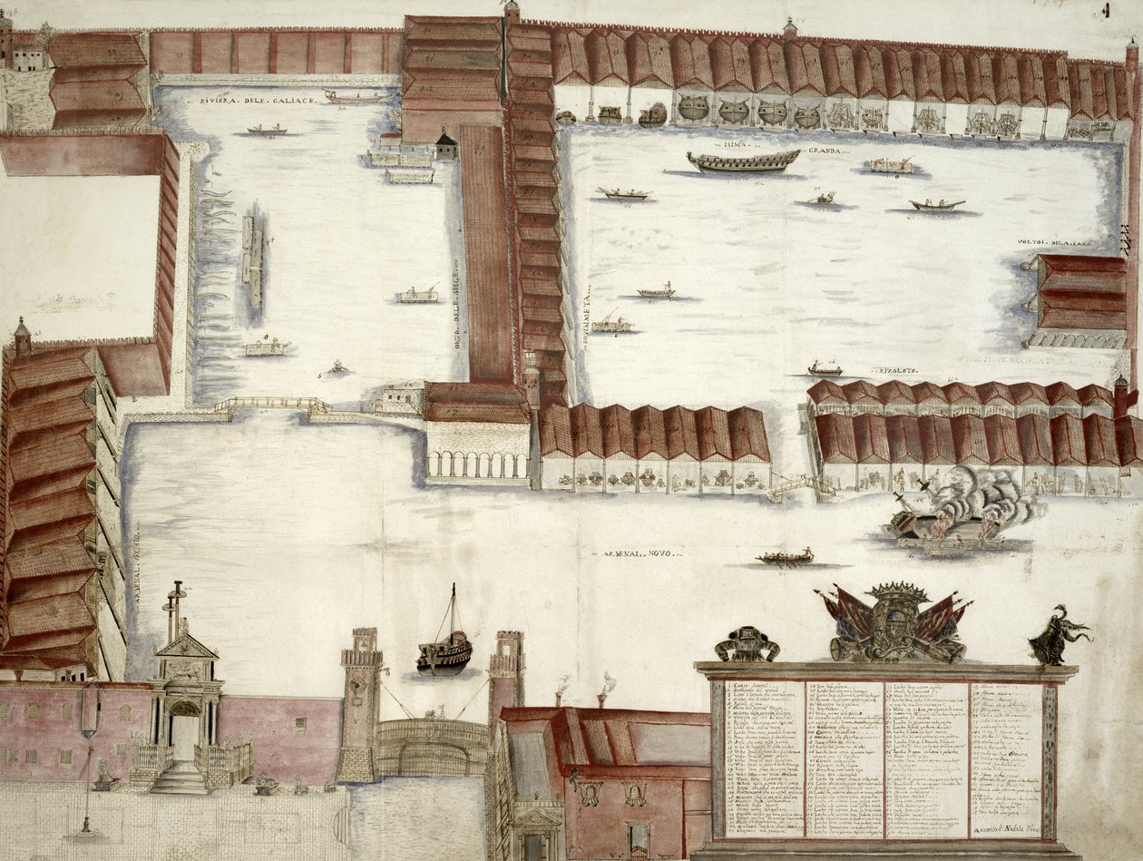 Plan Arsenału, Wenecja autorstwa Antonio Natale