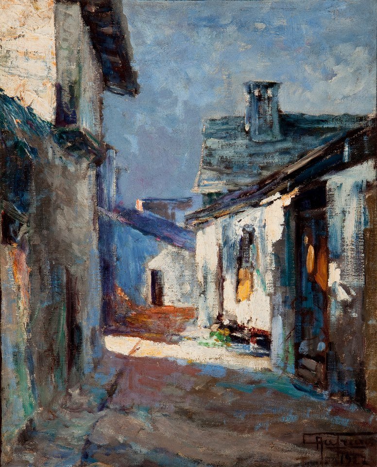 krajobraz starych domów autorstwa Antonio Parreiras