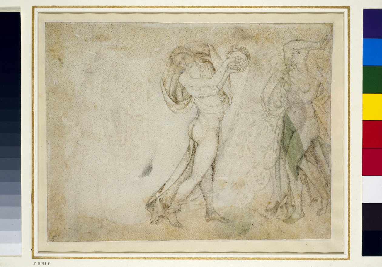 Verso: Dwie bachantki (pióro i tusz indyjski na papierze) autorstwa Antonio Pisanello
