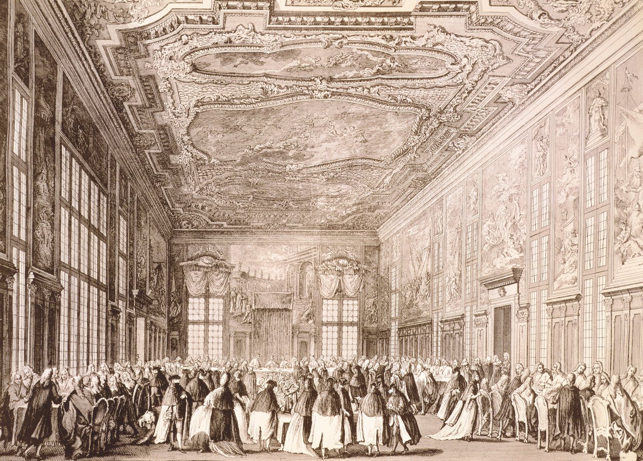 Uroczystość książęca, bankiet wydany przez doża Wenecji na cześć przedstawicieli delegacji zagranicznych autorstwa Antonio (after) Canaletto