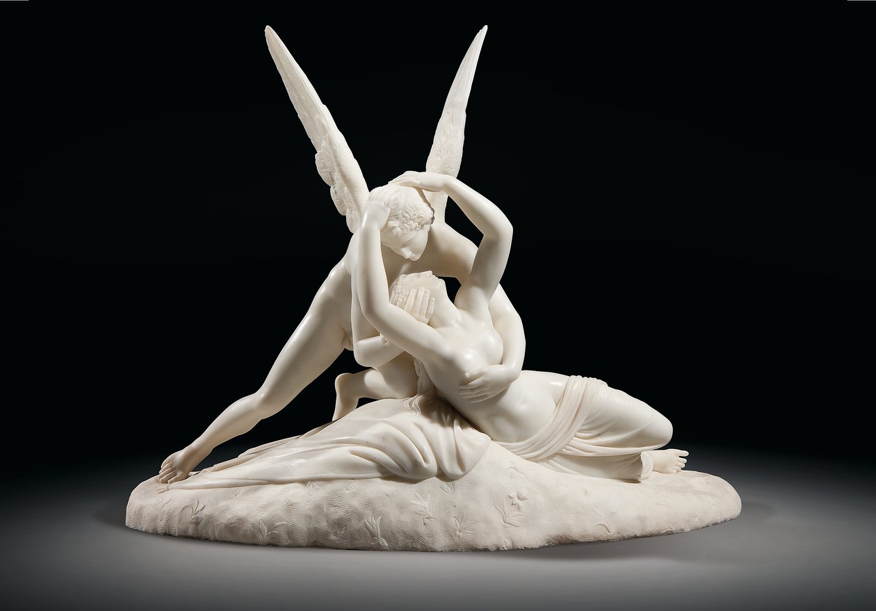 Psyche wskrzeszona przez pocałunek Kupidyna, c.1860 (marmur) autorstwa Antonio (after) Canova
