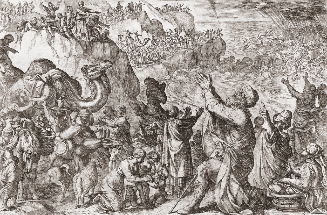 The Red Sea drowns Pharaoh