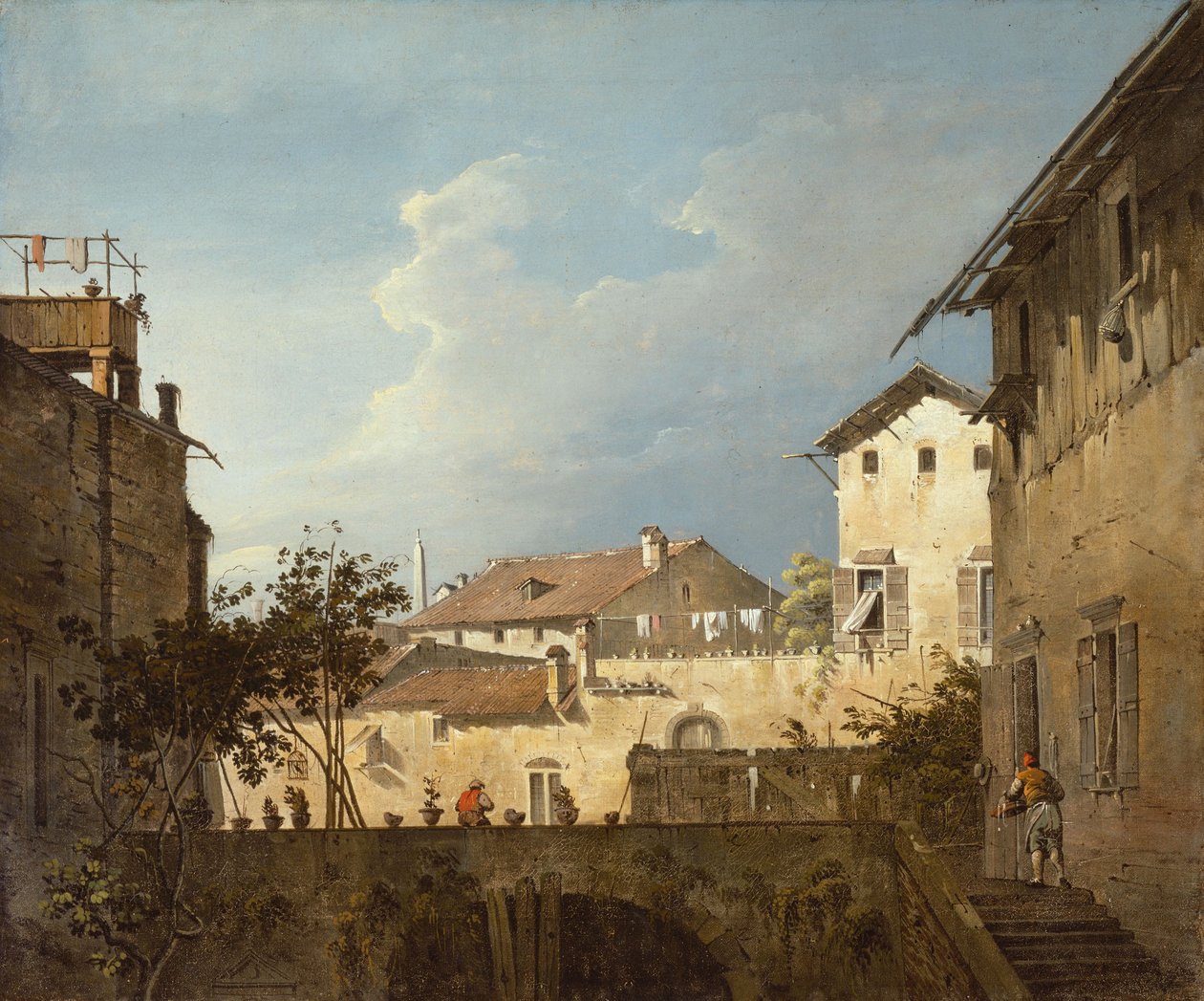Taras, ok.1745 (olej na płótnie) autorstwa Antonio (follower of) Canaletto