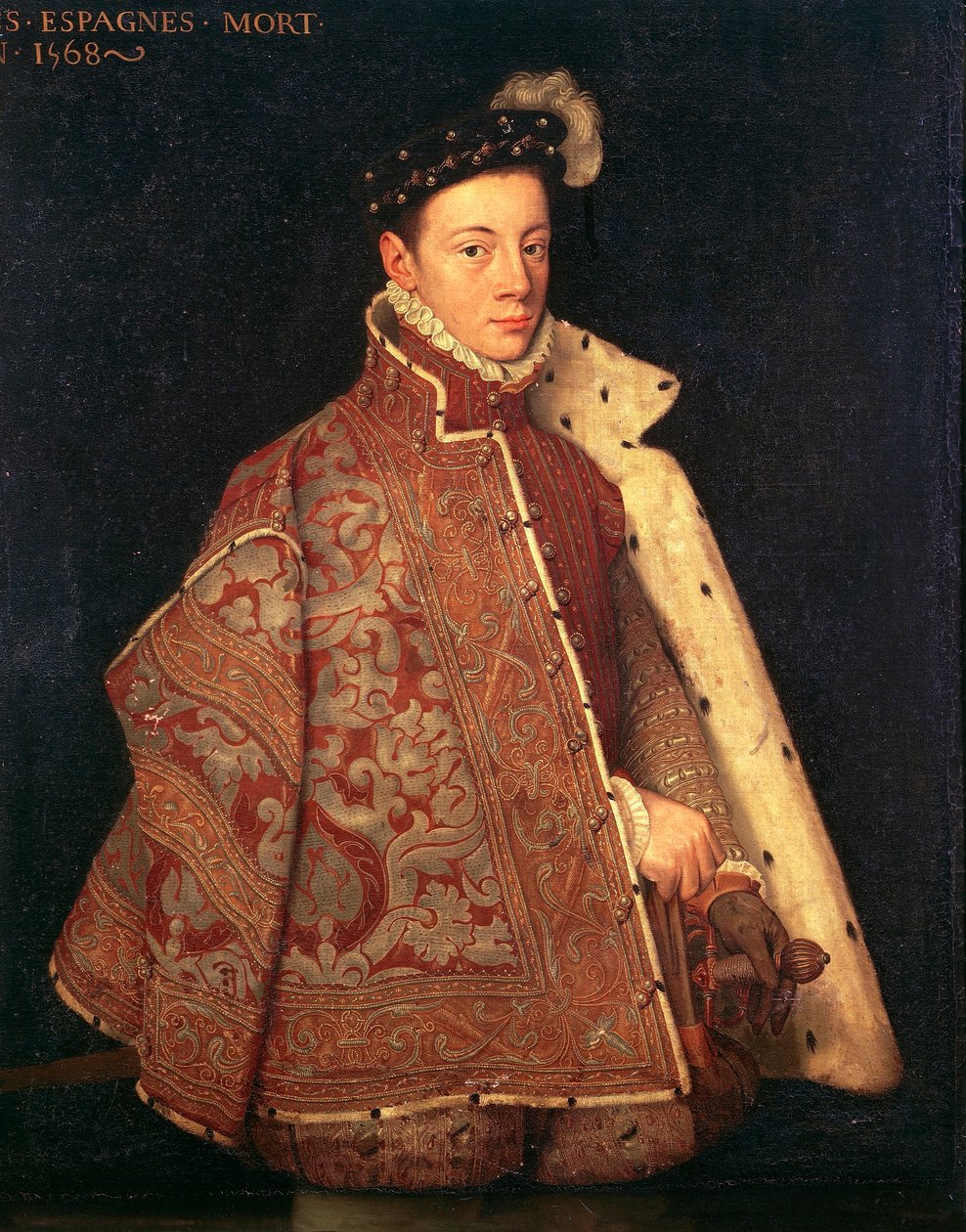Portret Don Carlosa, księcia Asturii (olej na płótnie) autorstwa Antonio (studio of) (attr. to) Moro