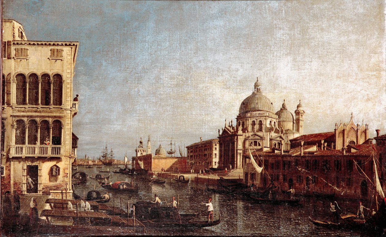 Widok kościoła Salute w Wenecji Obraz warsztatu Giovanniego Antonio Canal dit il Canaletto (1697-1768) 1740-1750 Nd. 48x74 cm venise museo Correr autorstwa Antonio (studio of) Canaletto