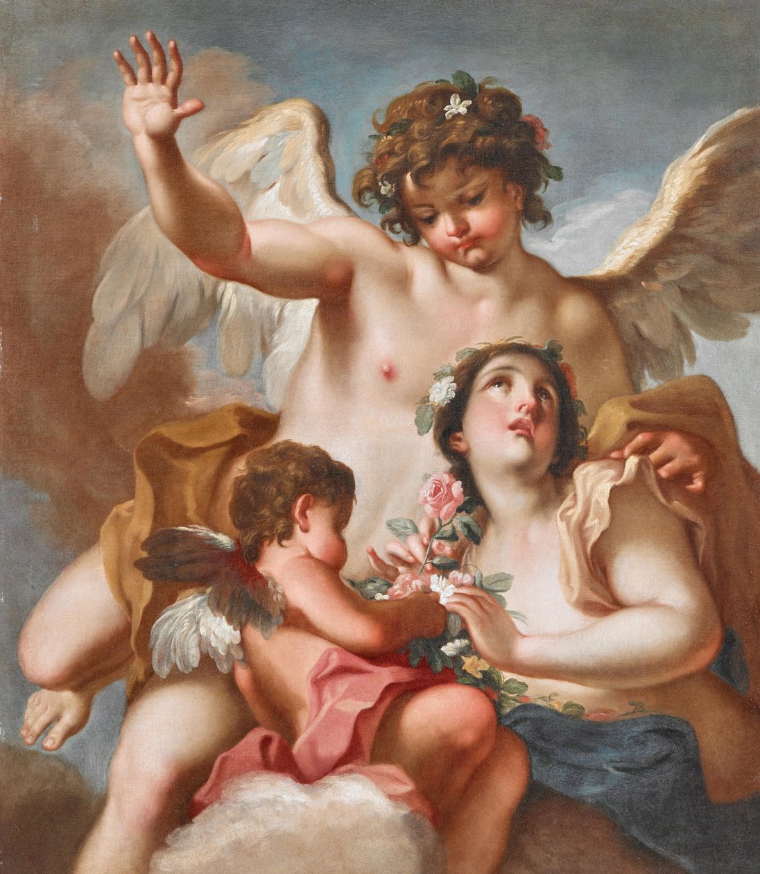 Zefir, Flora i Kupidyn autorstwa Antonio Balestra