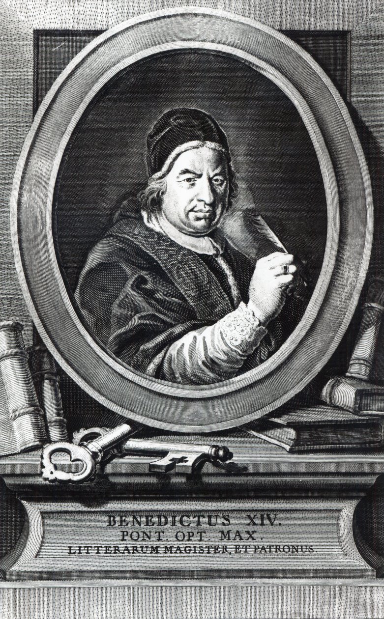 Papież Benedykt XIV (rycina) autorstwa Antonio Baratti