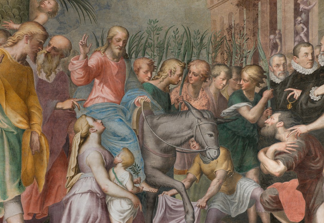 Apsyda, Antonio Campi, Wejście Jezusa do Jerozolimy 1582-84, Detal autorstwa Antonio Campi