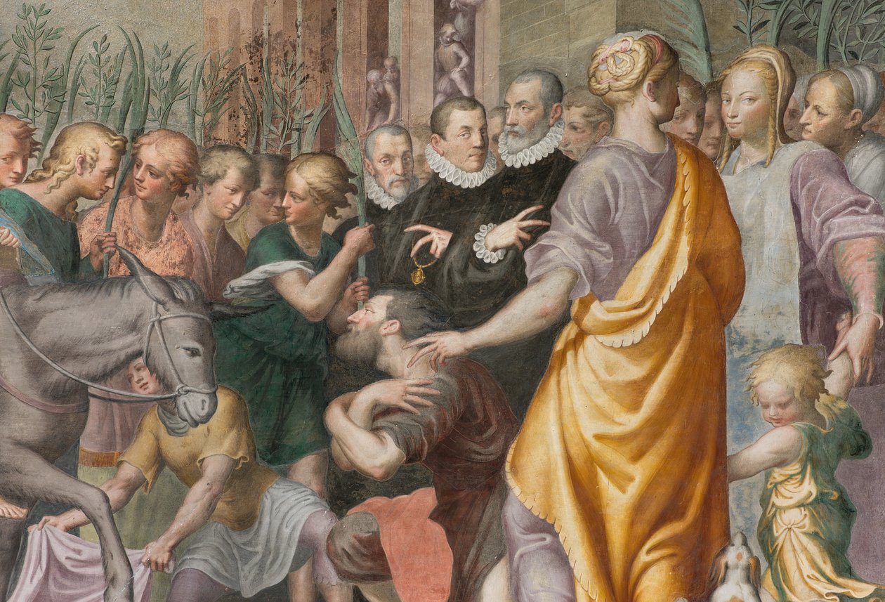 Apsyda, Antonio Campi, Wejście Jezusa do Jerozolimy 1582-84, Detal autorstwa Antonio Campi