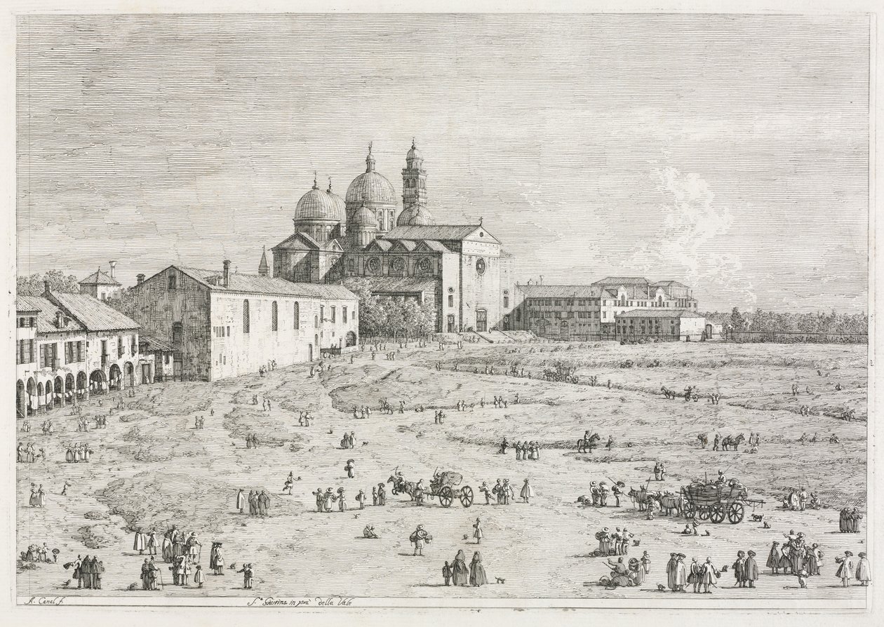 Widoki: Kościół św. Justyny ​​w Prà della Valle, Padwa autorstwa Antonio Canaletto