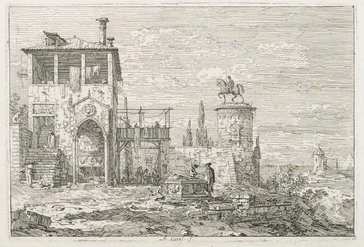 Widoki: Pomnik jeździecki autorstwa Antonio Canaletto