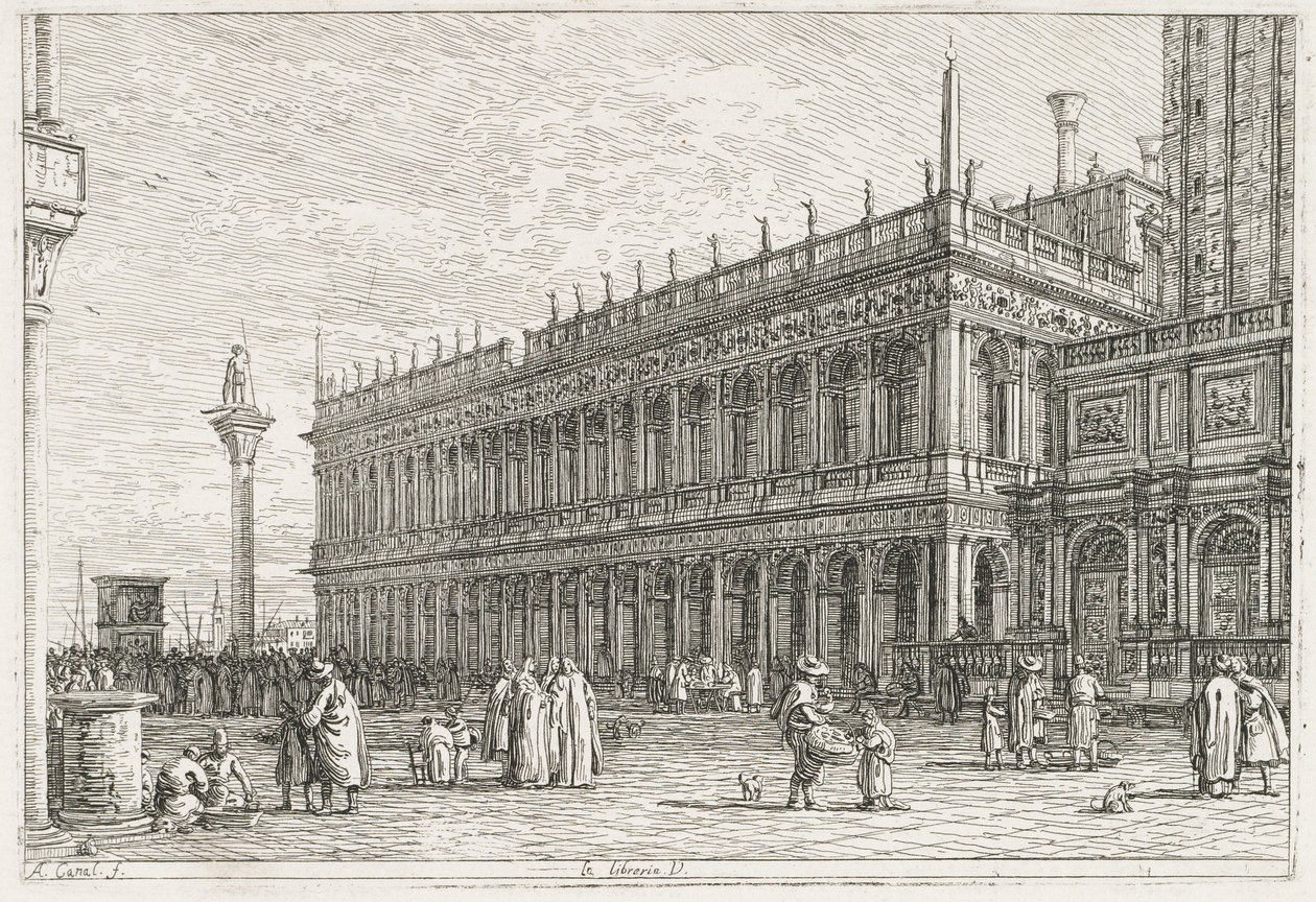 Widoki: Biblioteka, Wenecja autorstwa Antonio Canaletto