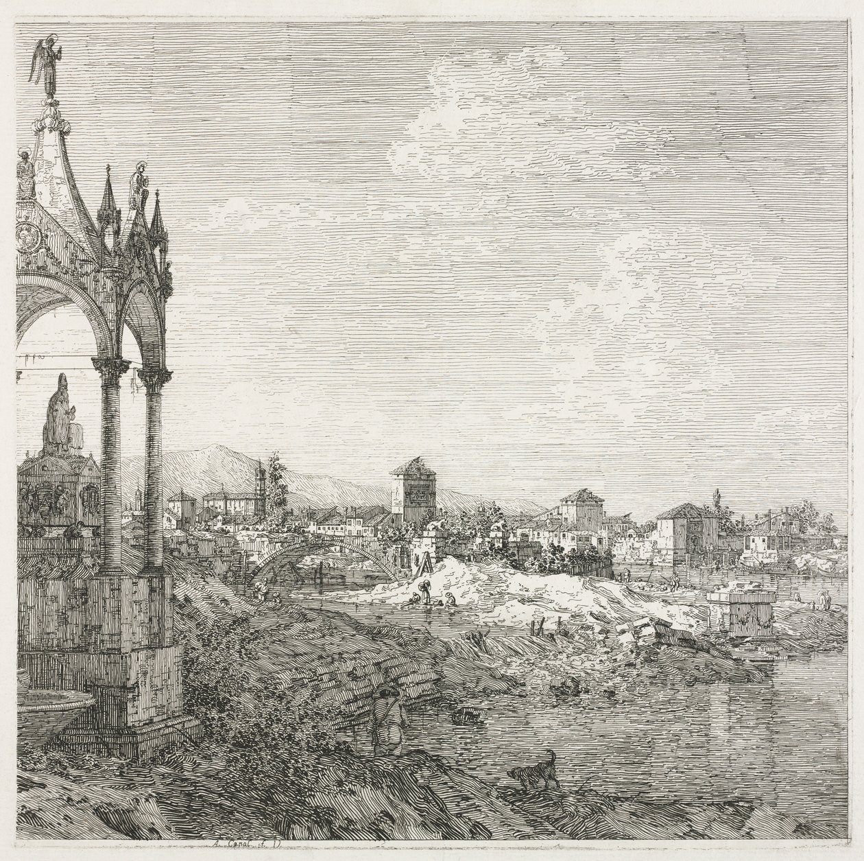 Views: Grób biskupa autorstwa Antonio Canaletto