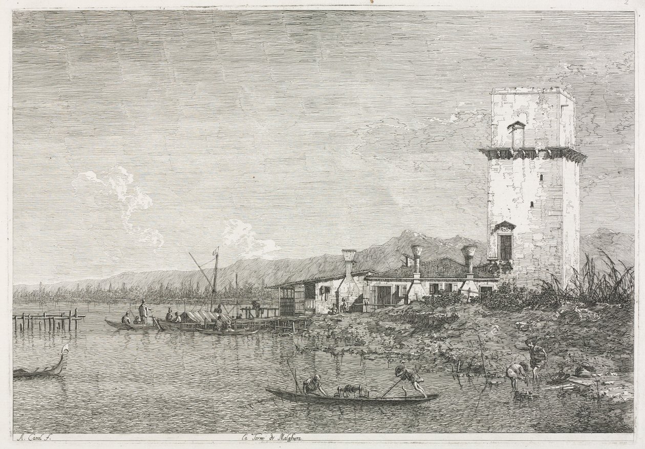 Widoki: Wieża Malghera autorstwa Antonio Canaletto