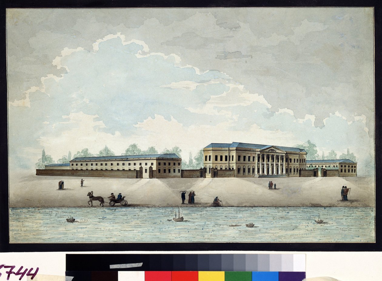 Widok na Pałac Paszków (Paszków) zbudowany około 1784 roku w Moskwie. Akwarela i pióro Antonio Canoppi (1774-1832) około 1800 r. Muzeum Puszkina w Moskwie autorstwa Antonio Canoppi