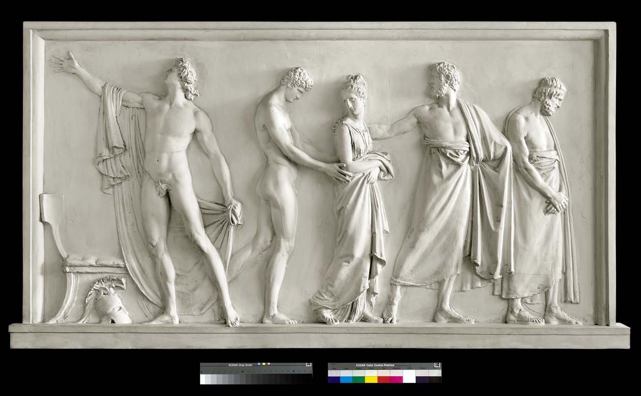 Achilles dostarcza Briseis Heroldom Agamemnona, 1787-90 (tynk) autorstwa Antonio Canova