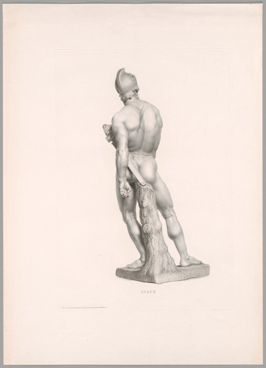 Ajax, widok z tyłu, z Oeuvre de Canova autorstwa Antonio Canova
