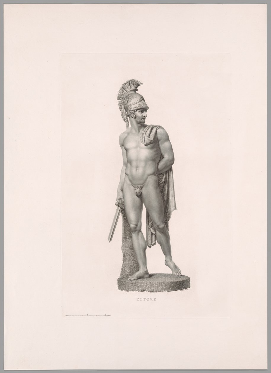 Ettore, widok z przodu, z pracy Canova autorstwa Antonio Canova