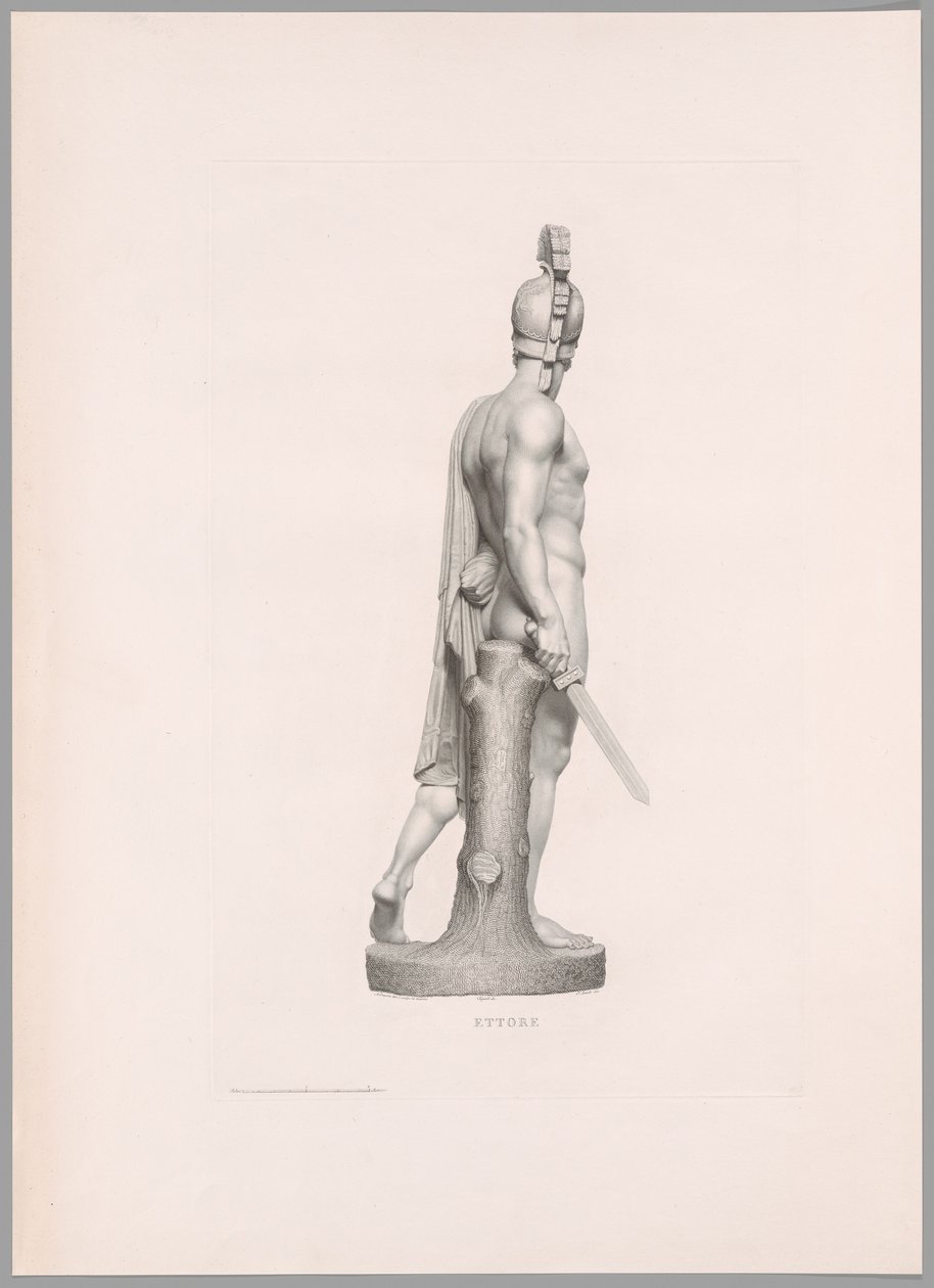 Ettore, widok z boku, z Oeuvre de Canova autorstwa Antonio Canova