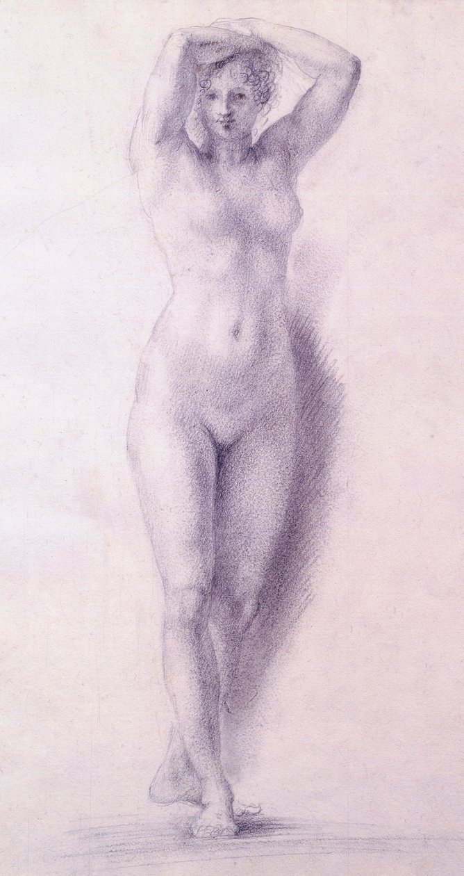 Postać kobieca z rękoma wzniesionymi przez Antonio Canovę (1757-1822), rysunek autorstwa Antonio Canova