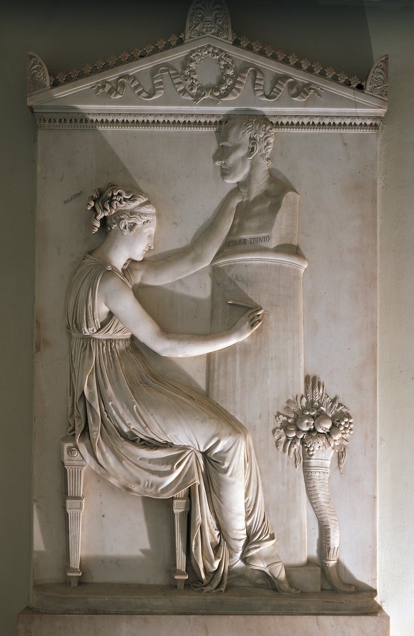 Stela nagrobna Ottavio Trento dłuta Antonio Canovy (1757-1822), marmur, Klasztor San Pietro in Vicenza, Wenecja Euganejska autorstwa Antonio Canova