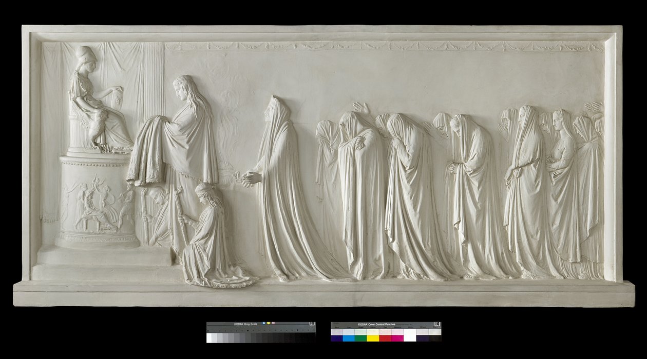 Hekuba ofiarowująca peplum Pallas Atenie, 1790-92 (tynk) autorstwa Antonio Canova
