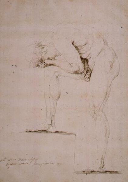 Mężczyzna nago płacze (ołówek na papierze) autorstwa Antonio Canova