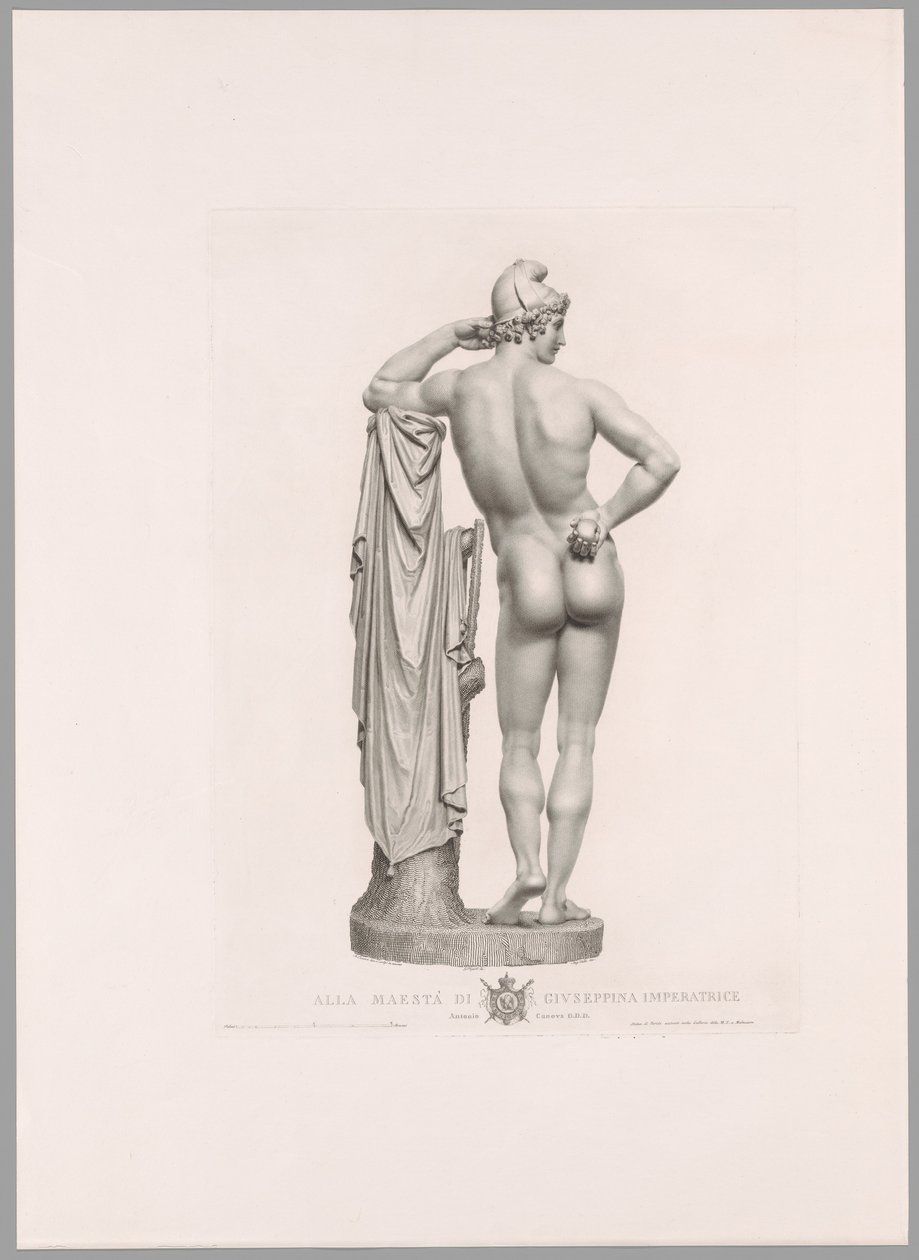 Paryż oparty o pień drzewa, widok z tyłu, z Oeuvre de Canova autorstwa Antonio Canova