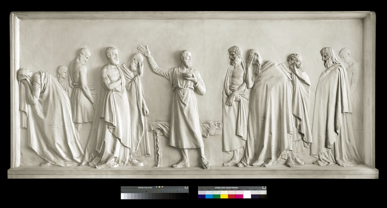 Sokrates pijący kielich cykuty, 1787-90 (tynk) autorstwa Antonio Canova