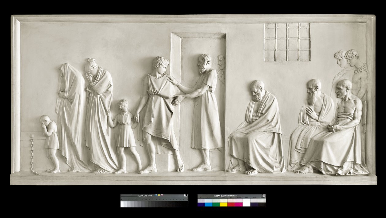 Sokrates opuszcza rodzinę, 1787-1790 (tynk) autorstwa Antonio Canova