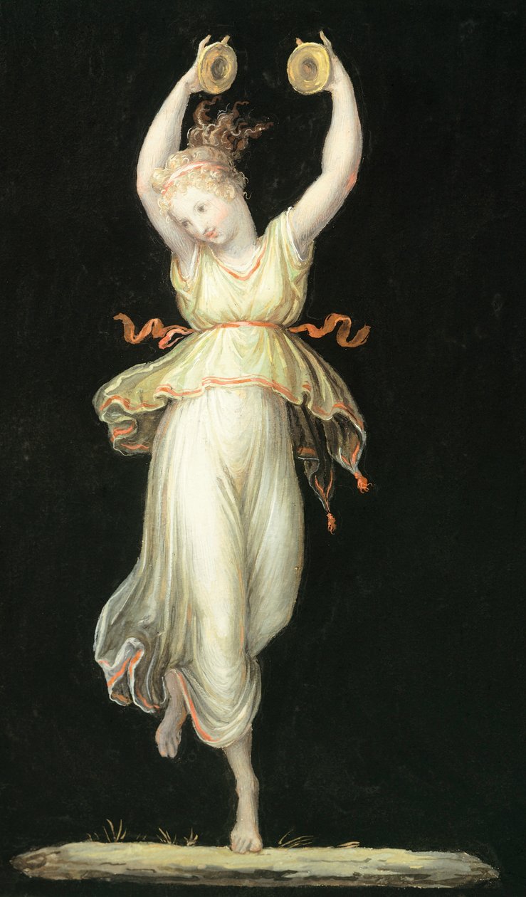 Kobieta grająca na kastanietach – Antonio Canova (1757-1822), tempera autorstwa Antonio Canova