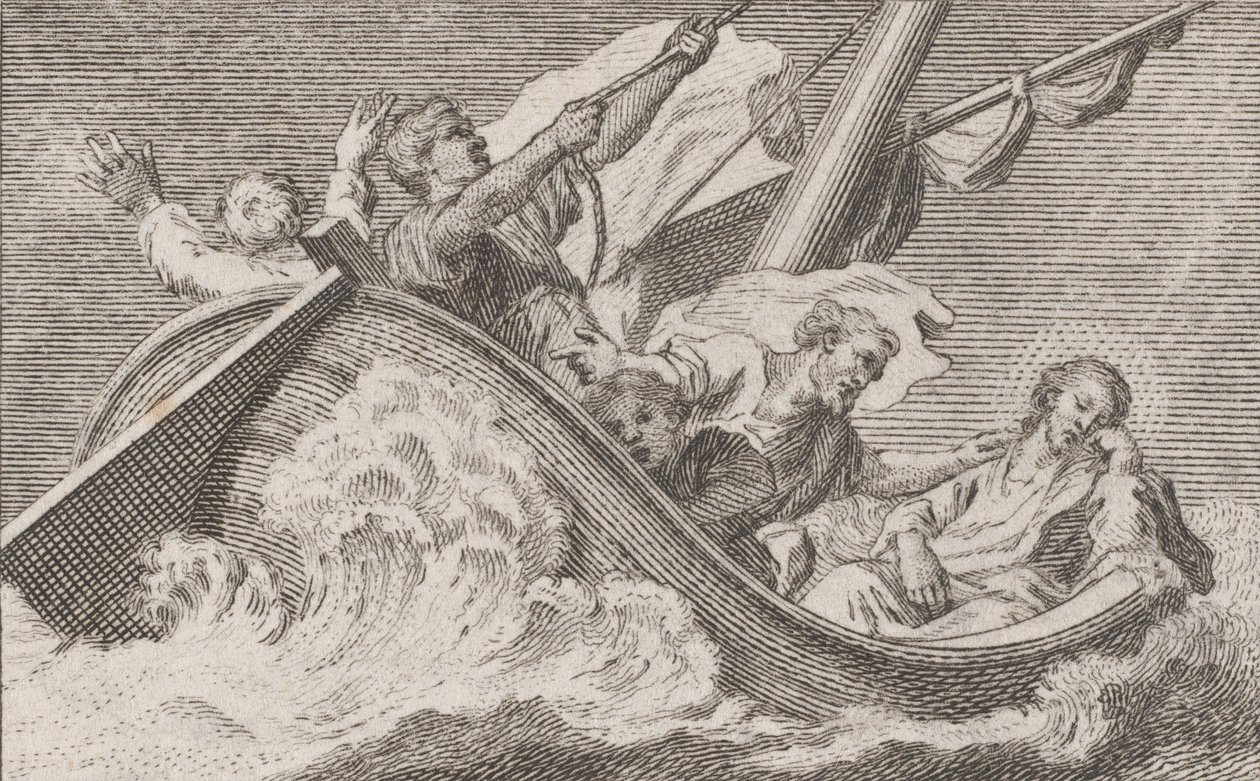 Chrystus na łodzi z rybakami, ca. 1760-93. autorstwa Antonio Capellan
