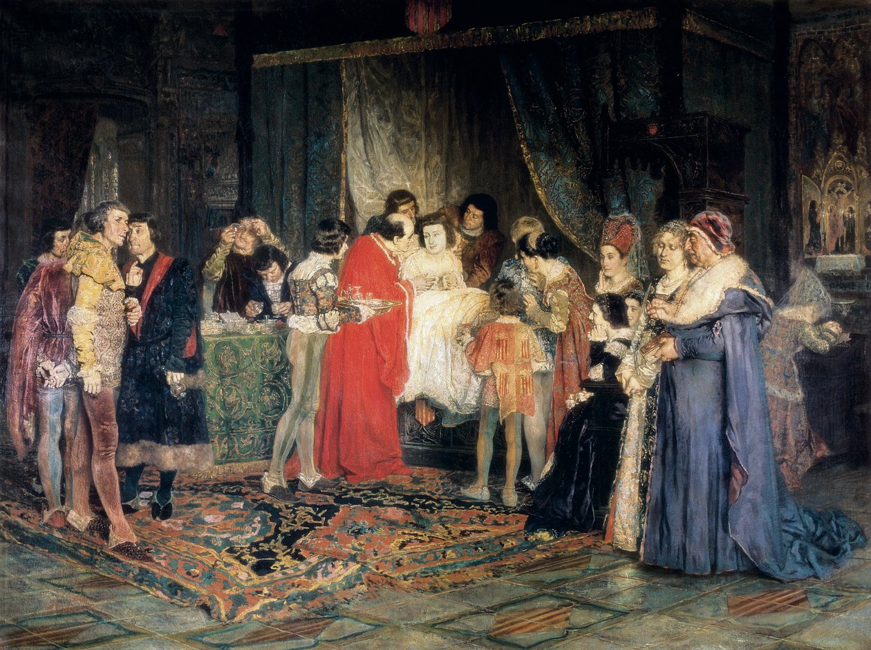 Śmierć Ferdynanda I, obraz Antoni Casanova i Estorach autorstwa Antonio Casanova y Estorach