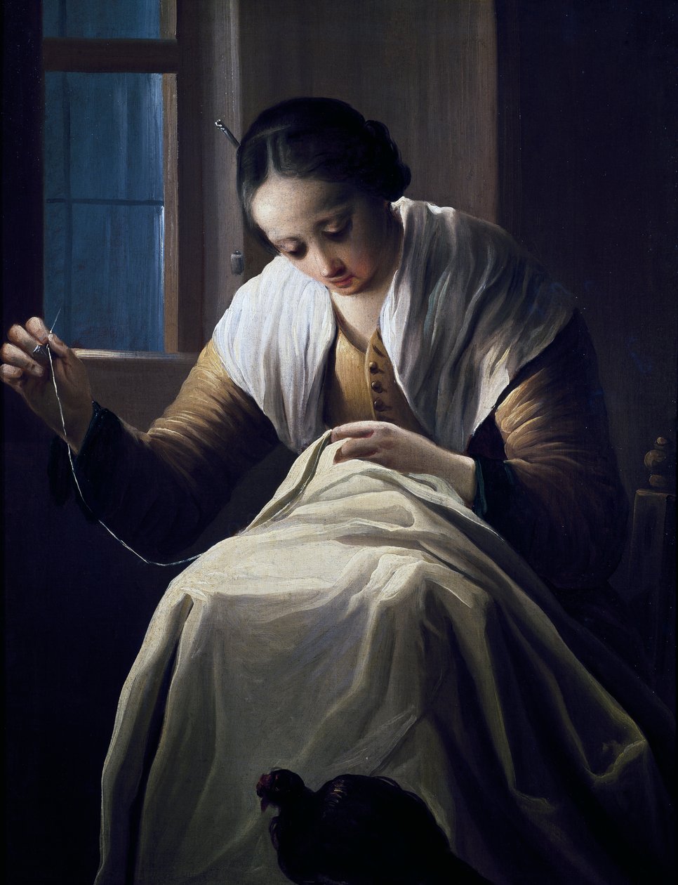 Krawcowa, Antonio Cifrondi (1657-1730), olej na płótnie autorstwa Antonio Cifrondi