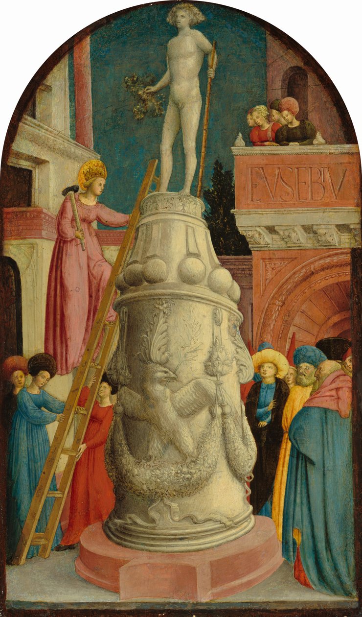 Święta Apollonia niszczy pogańskiego bożka, ok. 1442-1445 (tempera na płycie z topoli) autorstwa Antonio & D