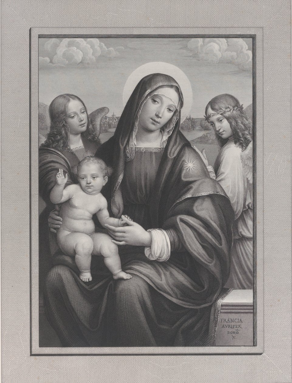Madonna z Dzieciątkiem z aniołami, 1822-88. autorstwa Antonio Dalco