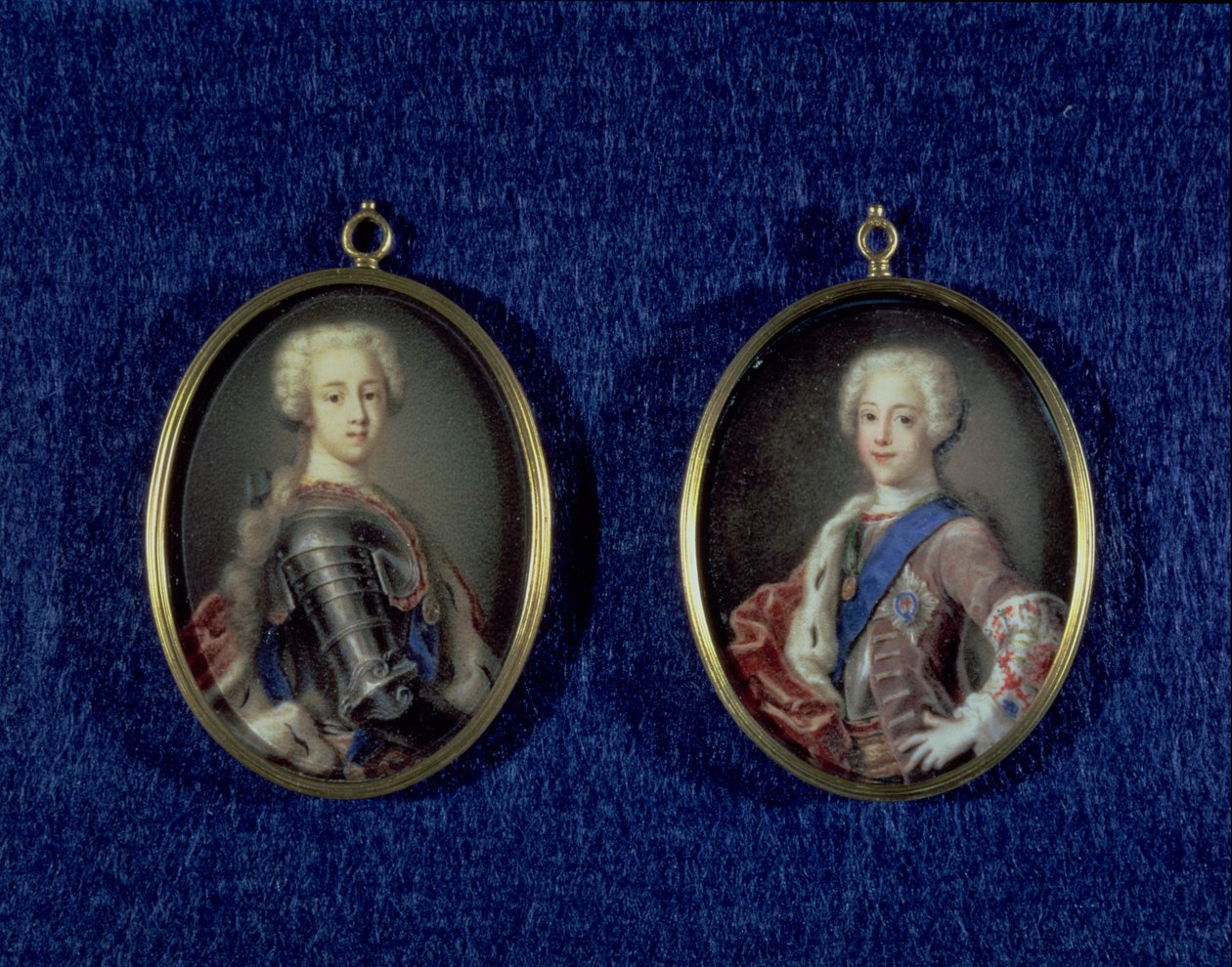 Książę Henryk Benedykt Stuart (1725-1807) i książę Karol Edward Stuart (1720-88), ok. 1734 (olej na kości słoniowej) autorstwa Antonio David