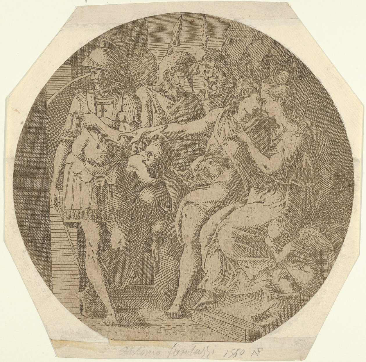 Mężczyzna żegnający się z kobietą, 1540-45. autorstwa Antonio Fantuzzi
