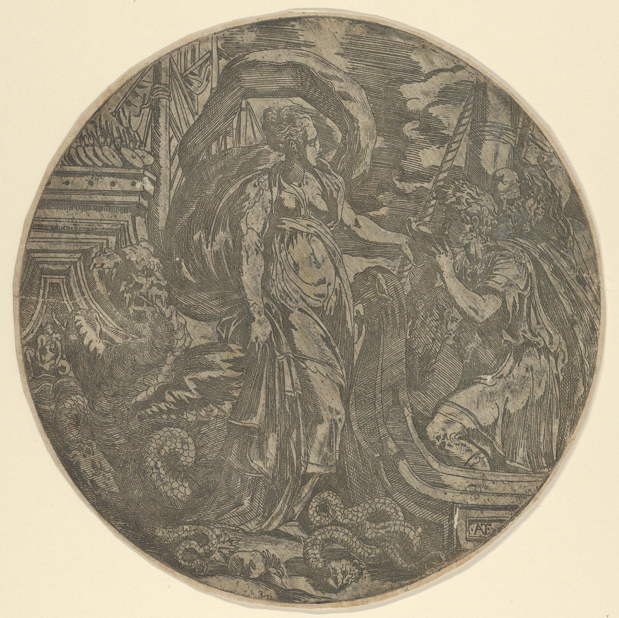 Kirke dająca drinka Towarzyszom Ulissesa, 1540-45. autorstwa Antonio Fantuzzi