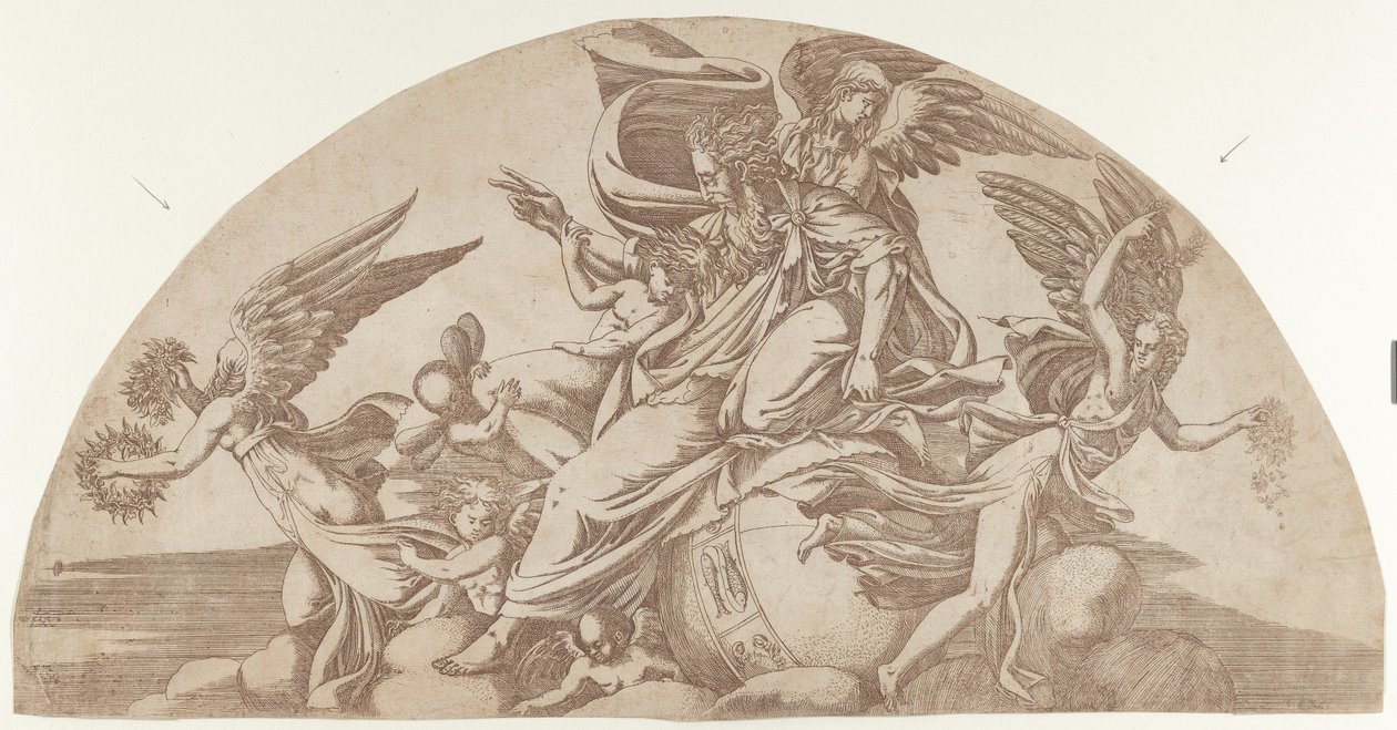 Bóg usadowiony na świecie, 1540-45. autorstwa Antonio Fantuzzi