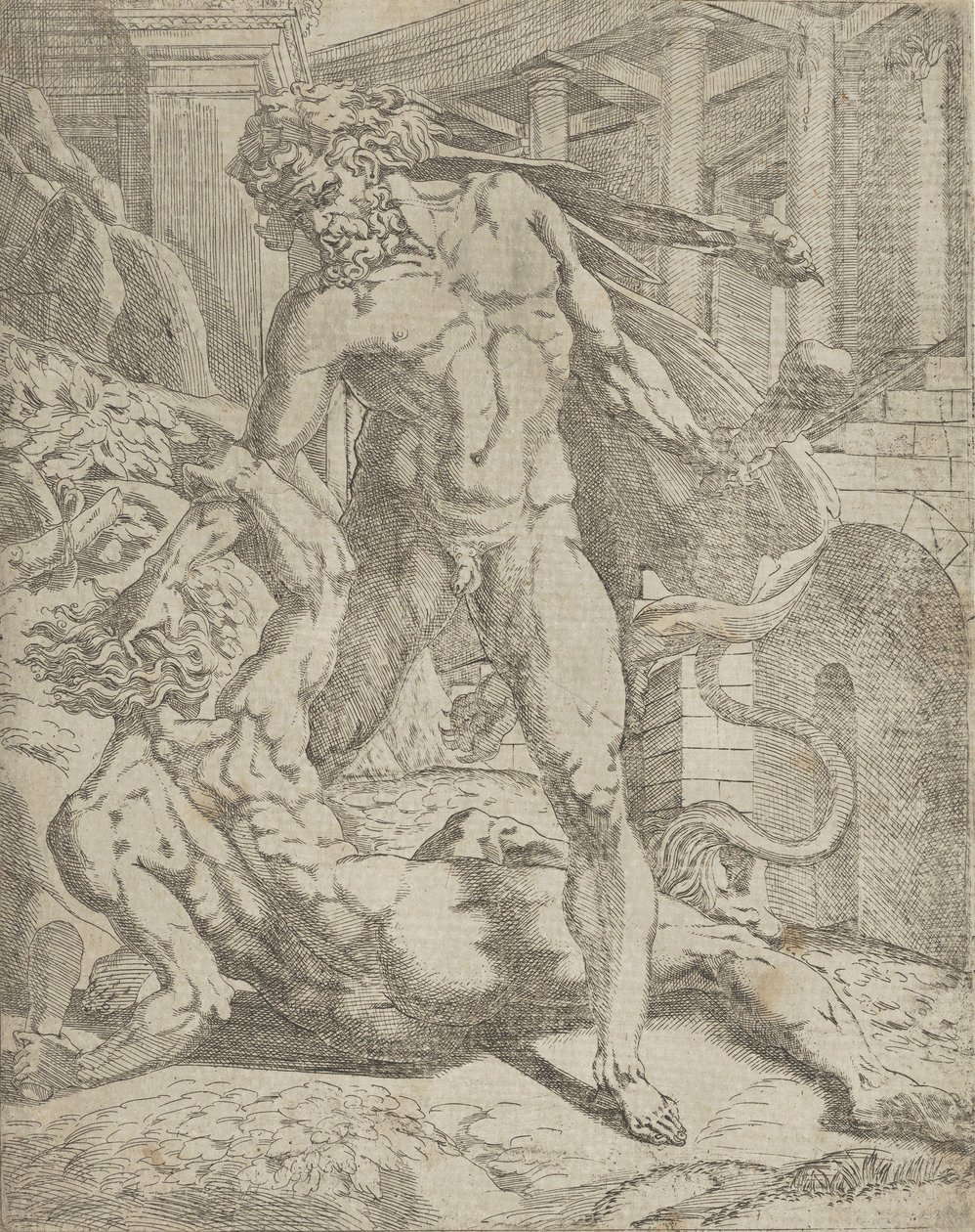 Herkules i Kakus, 1540-45. autorstwa Antonio Fantuzzi