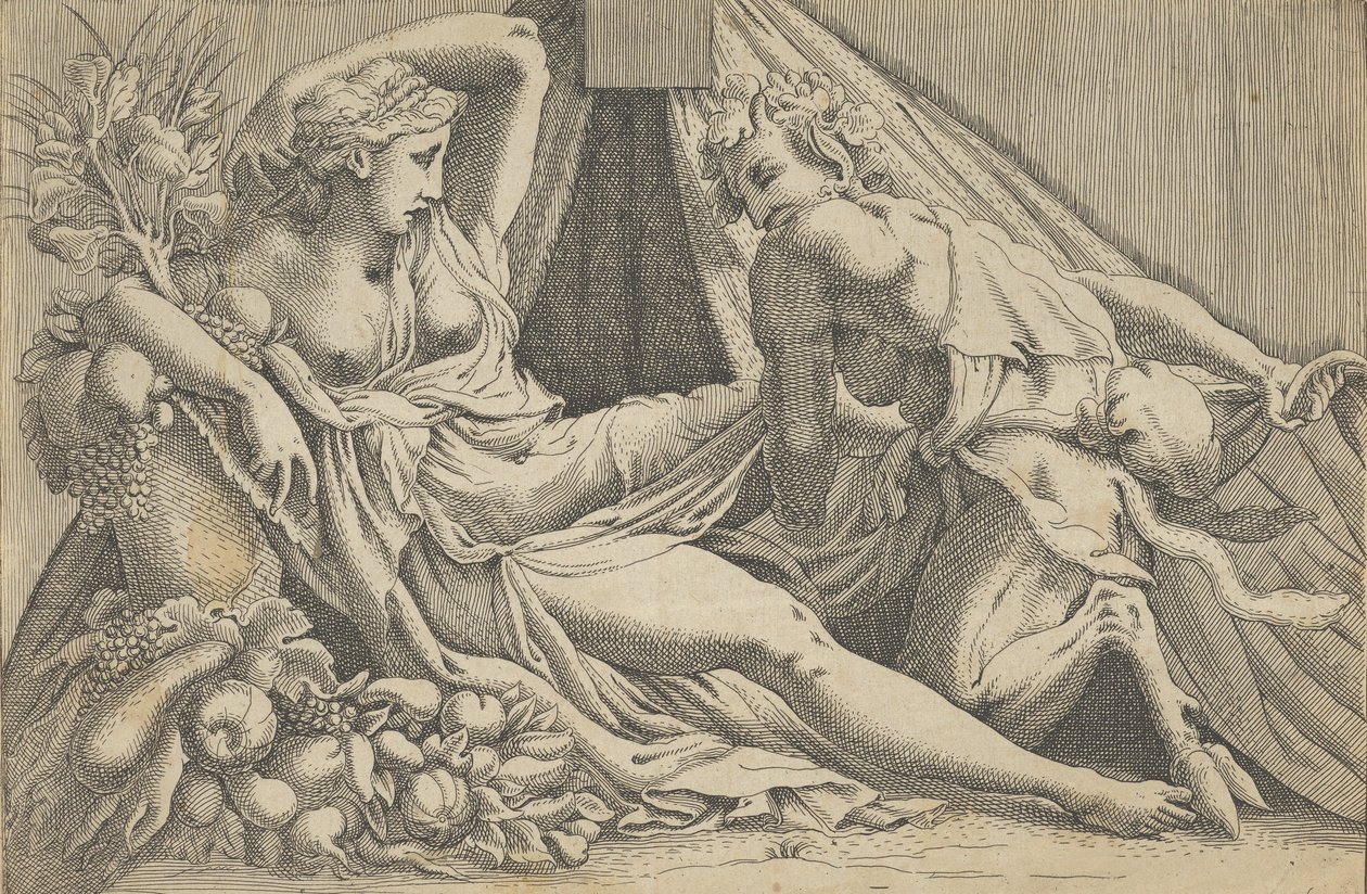 Jowisz i Antiope, 1540-45. autorstwa Antonio Fantuzzi