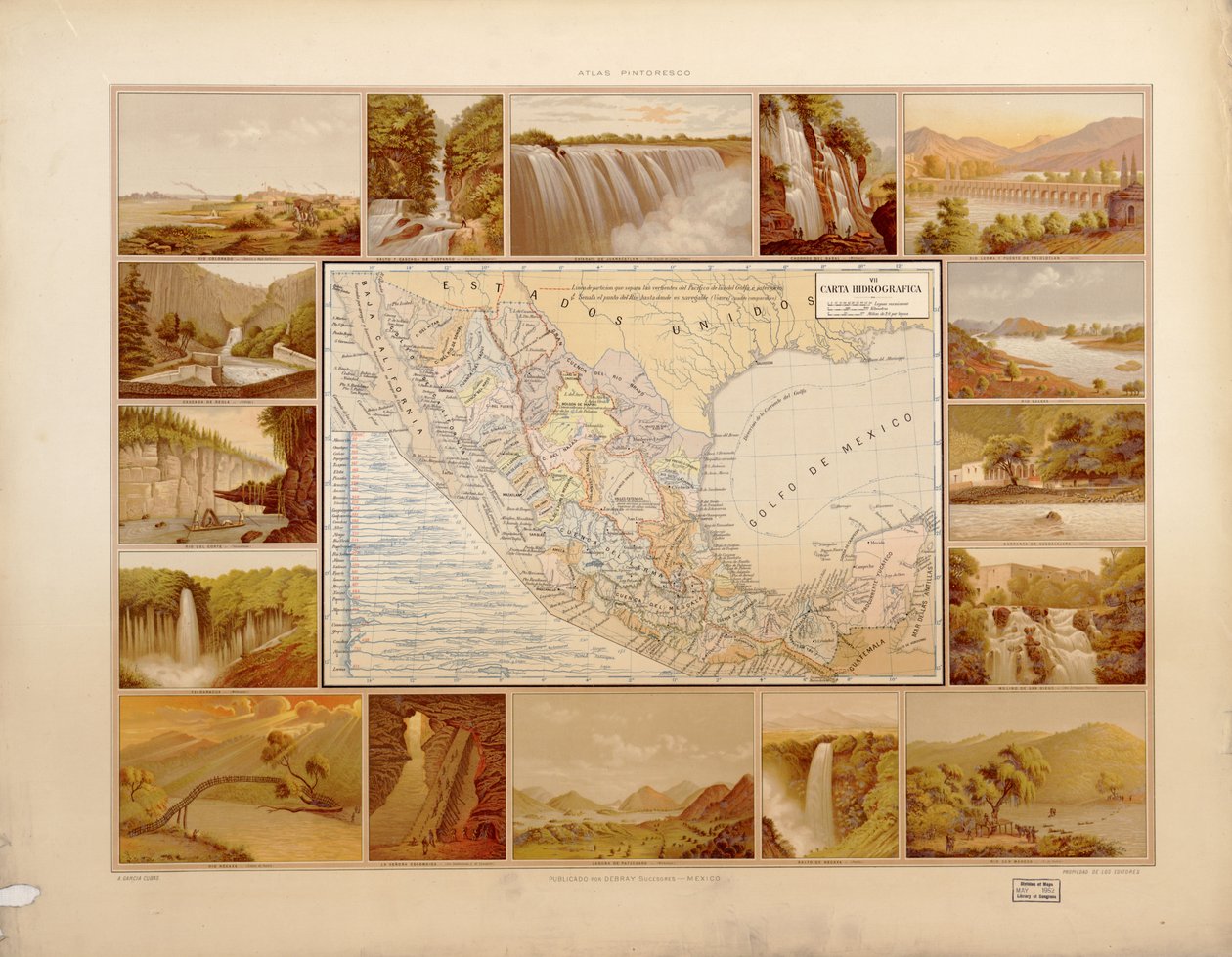 Malarski i historyczny atlas Meksykańskich Stanów Zjednoczonych. LOC 2008621671-10 autorstwa Antonio García Cubas